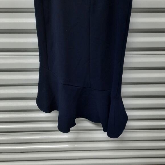 Aqua Dress Women's Size 0 Navy Blue One Shoulder Midi Cocktail Party - Picture 7 of 8